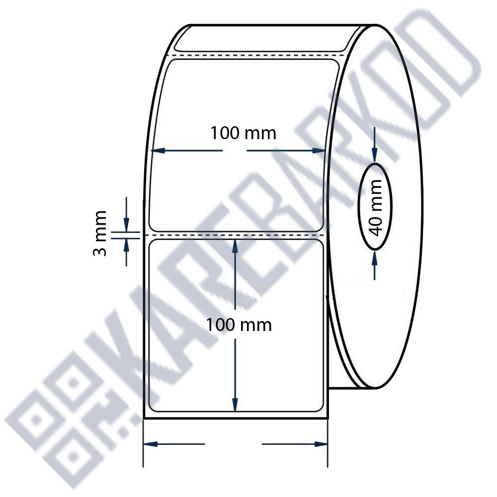100x100mm. Kuşe Etiket (500)
