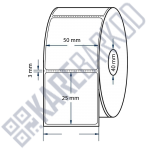 50x25mm. Kuşe Etiket (1.500)